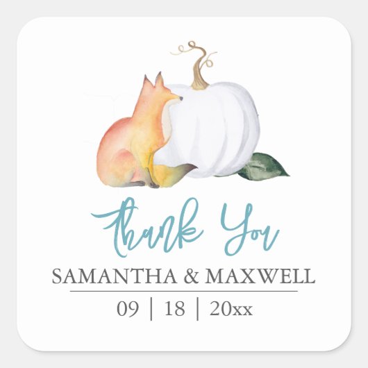 Baby shower Stickers Dank u schattig bos (Voorkant)