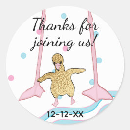Baby shower Stickers "Gold Baby Flamingo & mammie"