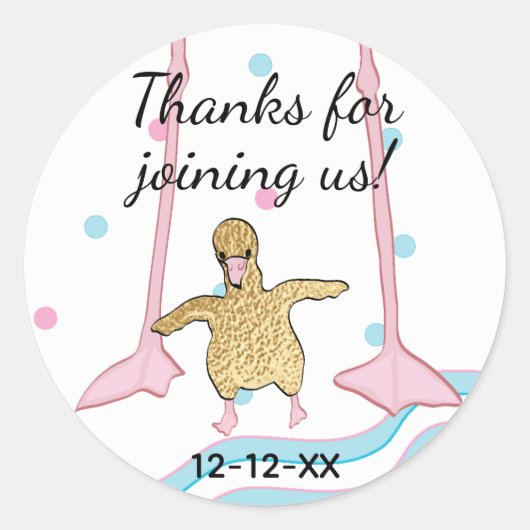Baby shower Stickers "Gold Baby Flamingo & mammie" (Voorkant)