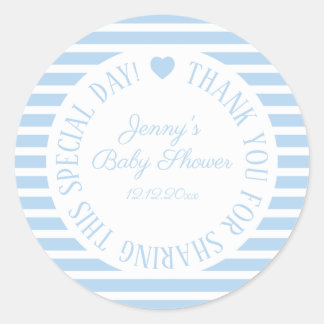 Baby shower Stickers Jongen Blauw Favor Hart