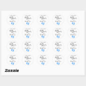 Baby shower Stickers Wit Baby Voeten Blauw JONGETJ (Vel)