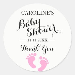 Baby shower Stickers Witte Baby Roze MEISJE