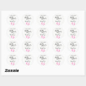 Baby shower Stickers Witte Baby Roze MEISJE (Vel)