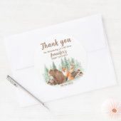 Baby shower stickers Woodland bedankt jullie stick (Envelop)