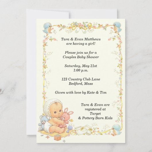 baby shower  stijl kaart (Voorkant)