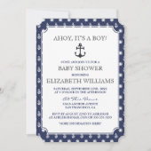Baby Shower | Stijlvolle formele marine nautisch a Kaart (Voorkant)