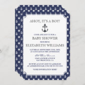 Baby Shower | Stijlvolle formele marine nautisch a Kaart (Voorkant / Achterkant)
