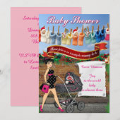 Baby Shower Stippen Kaart (Voorkant / Achterkant)