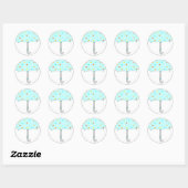 Baby Shower Stippenparaplu Ronde Sticker (Vel)