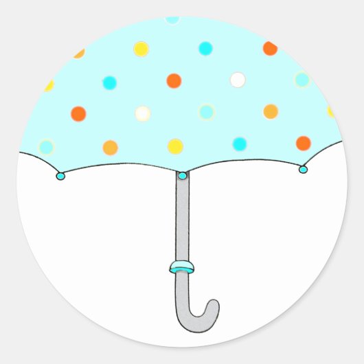 Baby Shower Stippenparaplu Ronde Sticker (Voorkant)