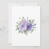 Baby shower Stoffig Paarse Roos Botanisch Kaart (Achterkant)