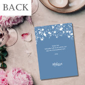 Baby shower Stoffige Blauwe Sterren Dank u kaart