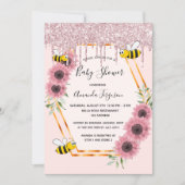 Baby shower stoffige roos goud glitter mam om te w kaart (Voorkant)