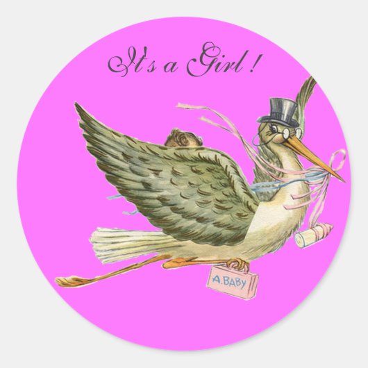 BABY SHOWER STOREN RONDE STICKER (Voorkant)