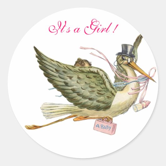 BABY SHOWER STOREN RONDE STICKER (Voorkant)