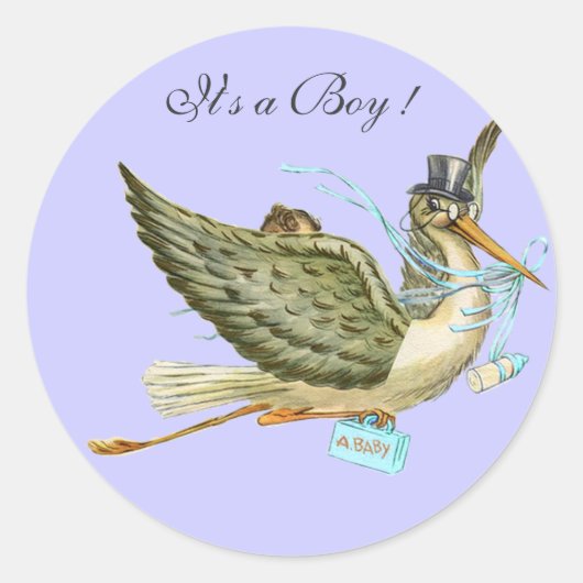 BABY SHOWER STOREN RONDE STICKER (Voorkant)