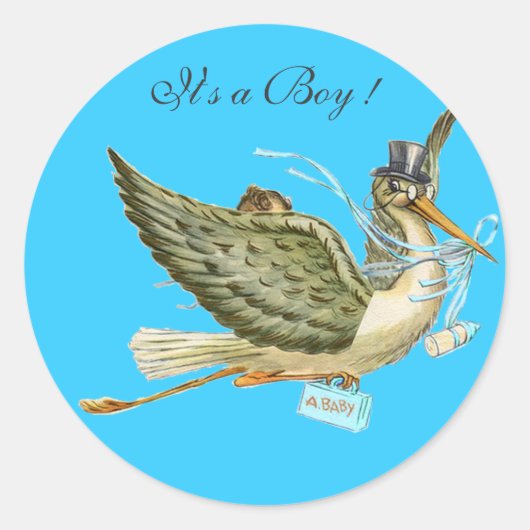 BABY SHOWER STOREN RONDE STICKER (Voorkant)