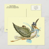 BABY SHOWER STOREN UITNODIGING BRIEFKAART (Voorkant / Achterkant)