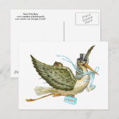 BABY SHOWER STOREN UITNODIGING BRIEFKAART (Voorkant / Achterkant)