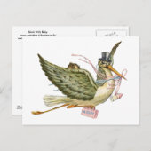 BABY SHOWER STOREN UITNODIGING BRIEFKAART (Voorkant / Achterkant)