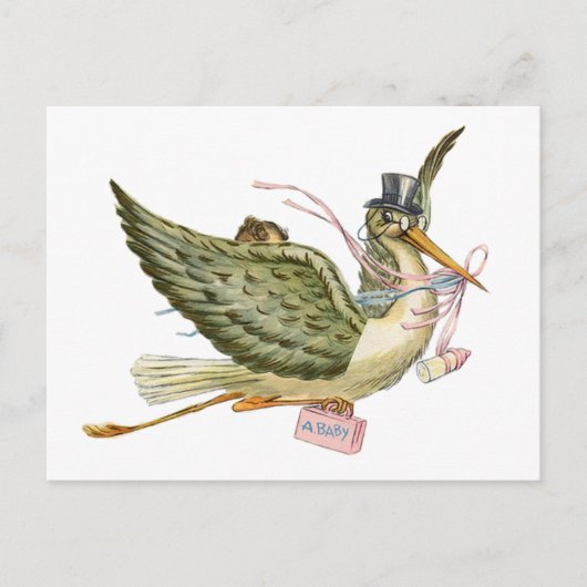 BABY SHOWER STOREN UITNODIGING BRIEFKAART (Voorkant)