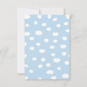 Baby shower Stork Blue Sky Clouds en Bijbelvers Bedankkaart (Achterkant)