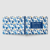 Baby shower Stork Bottle Carriage Cute Personalize Gastenboek (Volledig)