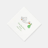 Baby shower Stork Green Bundle Napkins Servet (Hoek)