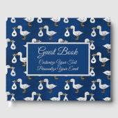 Baby shower Stork Navy Blue Gastenboek (Voorkant)