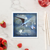 Baby shower Stork & Newborn Blue Boy Aangepast Servet (Insitu)