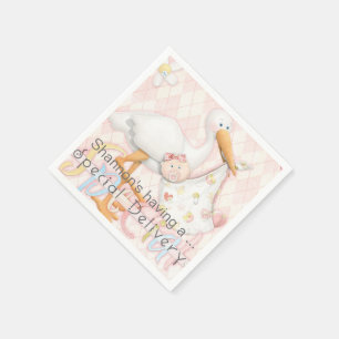 Baby shower "Stork Pink Girl"-papier Servetten