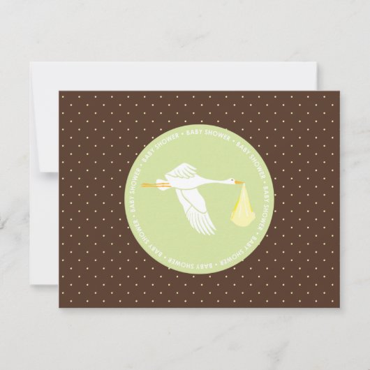 baby shower Stork Registry Card - Bruin en Groen Kaart (Voorkant)