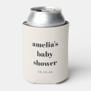 Baby Shower Stout Retro Ivoor Persoonlijke Moeder Blikjeskoeler