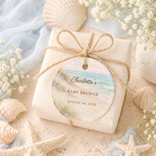 Baby Shower strand kust elegant doe-het-zelf Bedankjes Labels