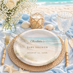 Baby Shower strand kust elegant Papieren Bordje
