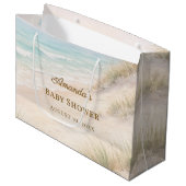 Baby Shower strand kust Groot Cadeauzakje (Voorkant Gekanteld)