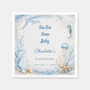 Baby Shower strand zomer Sea You Soon Servet