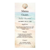 Baby Shower strandfeest menu kaart (Voorkant)