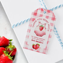 Baby shower Strawberry Gingham Schattige Bedankt F