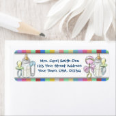 Baby shower stripes retourneren adreslabels etiket (Insitu)