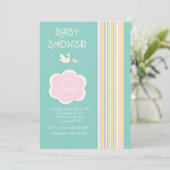 baby shower Stripes-uitnodiging Kaart (Staand voorkant)