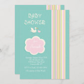 baby shower Stripes-uitnodiging Kaart (Voorkant / Achterkant)