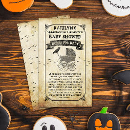 Baby shower Stroller Halloween Book Informatiekaartje