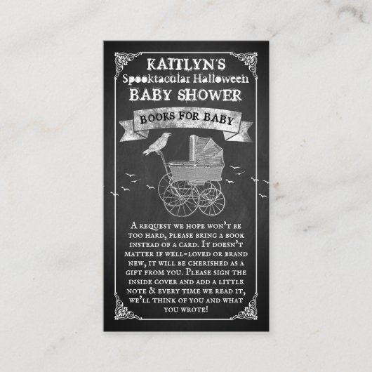  Baby shower Stroller Halloween Book Informatiekaartje (Voorkant)
