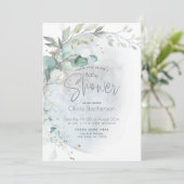 Baby Shower | Stustblauw over de maan Kaart (Staand voorkant)