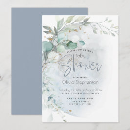 Baby Shower | Stustblauw over de maan Kaart