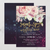 Baby shower Sugar & Spice & Alles wat Nice Floral  Kaart (Voorkant / Achterkant)