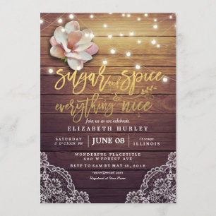 Baby shower Sugar & Spice & Alles wat Nice Rustig Kaart