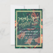 Baby Shower Suiker & Kruiden & Alles Leuk Bloem Kaart (Voorkant)