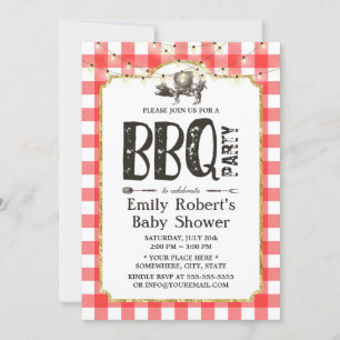 Baby shower Summer Pig Roast BBQ Party Kaart